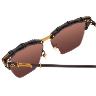 GUCCI GG0660S-001 Women Cateye Designer Sunglasses Black/Antique Gold/Brown 58mm GUCCI GG0660S-001 Women Cateye Designer Sunglasses Black  main image 2