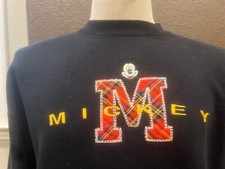 Vintage 90's Mickey Mouse Disney Black Crewneck Sweatshirt Size XL