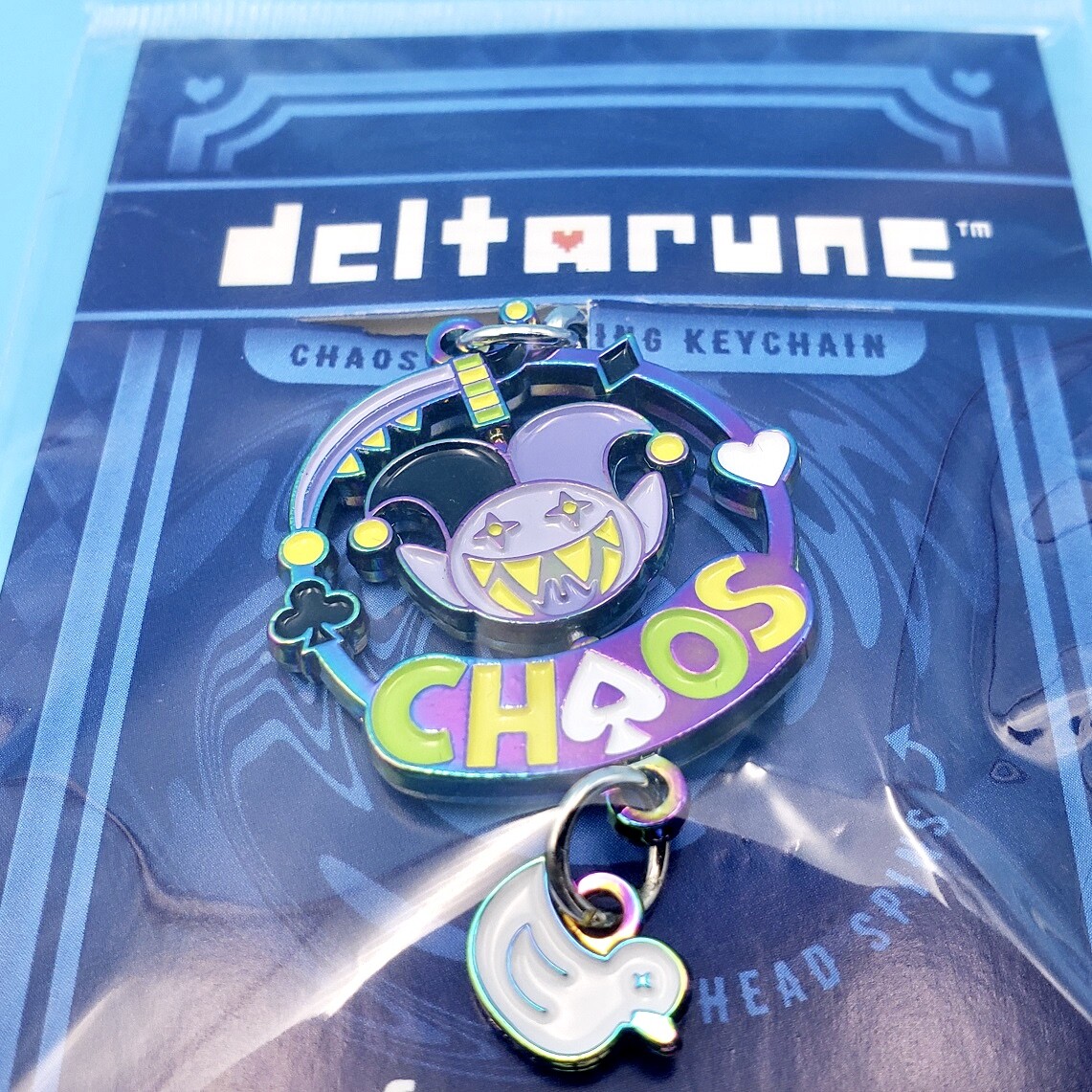 Deltarune Jevil Chaos Revolving Keychain w/ Duck Charm 1.5