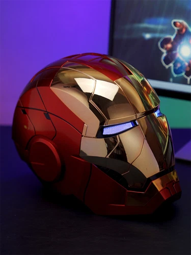 AUTOKING Iron Man MK5 1:1 Helmet Wearable Voice-control Mask Cosplay Golden Ver. - Picture 5 of 23