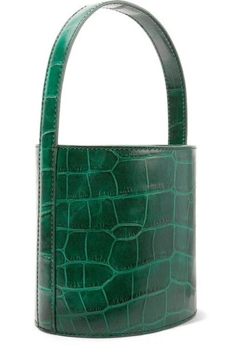 STAUD Bissett Croc-effect Leather Bucket Bag Forest Green Handbag - Bild 12 von 15