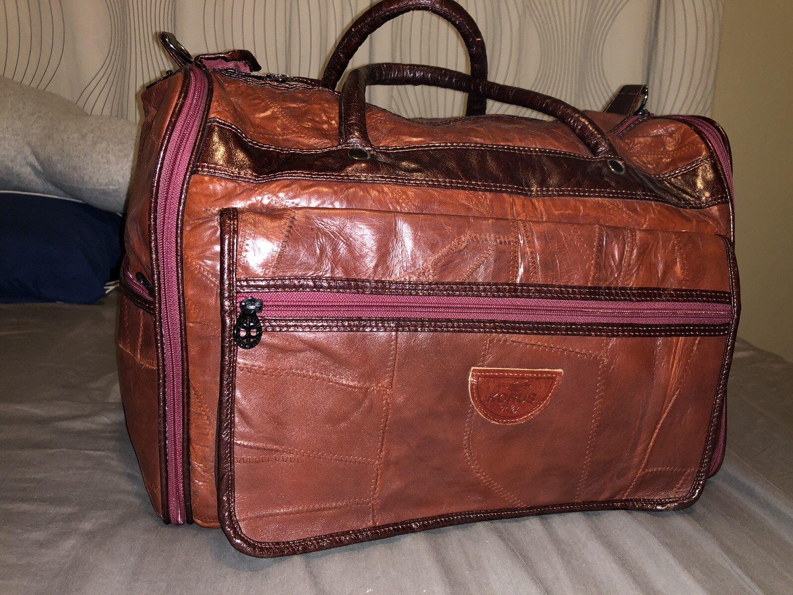 Korus Stylish Faux Leather Carry On Luggage Bag-image