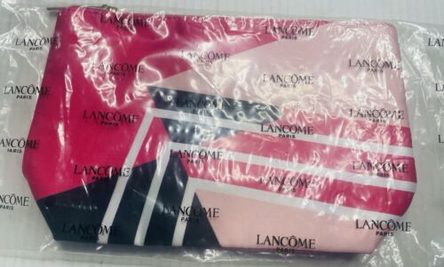 Lancôme Pink/Black Satin Makeup Bag New - Picture 5 of 5