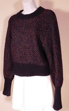 VERONICA BEARD Women's Navy Blue Tweed Pattern Crew Neck Sweater Sz XS  295 