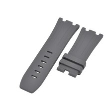 28mm Gray Rubber Watch Strap For Audemars Piguet Royal Oak 42 Grip Tang Buckle