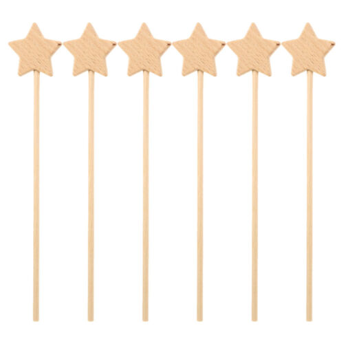 6 Pcs Fairy Wand Wood Princess Holiday Party Supplies - Picture 1 of 12
