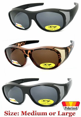 1 or 2 Pair Polarized Shield FIT OVER SUNGLASSES COVER All Glasses Drive Fishing