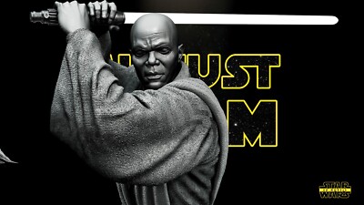 MACE WINDU Samuel L Jackson Statue Star Wars 3D Clone Wars Resin Model Kit