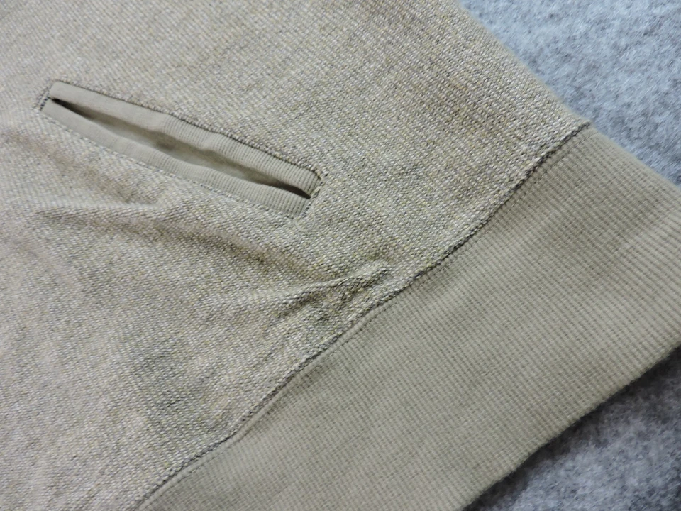 Sudadera Orvis Para Hombres XL Cremallera Completa Taupe Ribete Calentador de Manos Bolsillos Foto 3 de 4