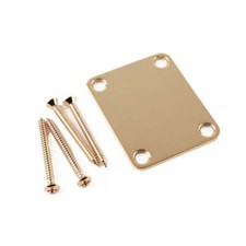 Fender Genuine Replacement neck plate, guitar and bass, no logo, Gold