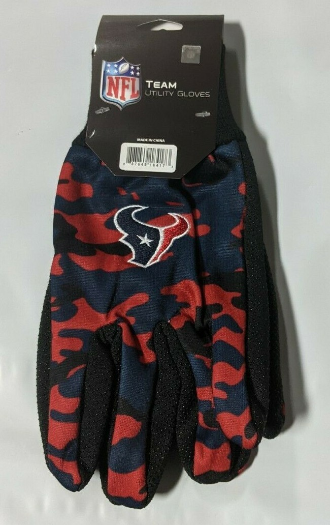 Houston Texans Camouflage Sports Utility Gloves Work gardening NEW