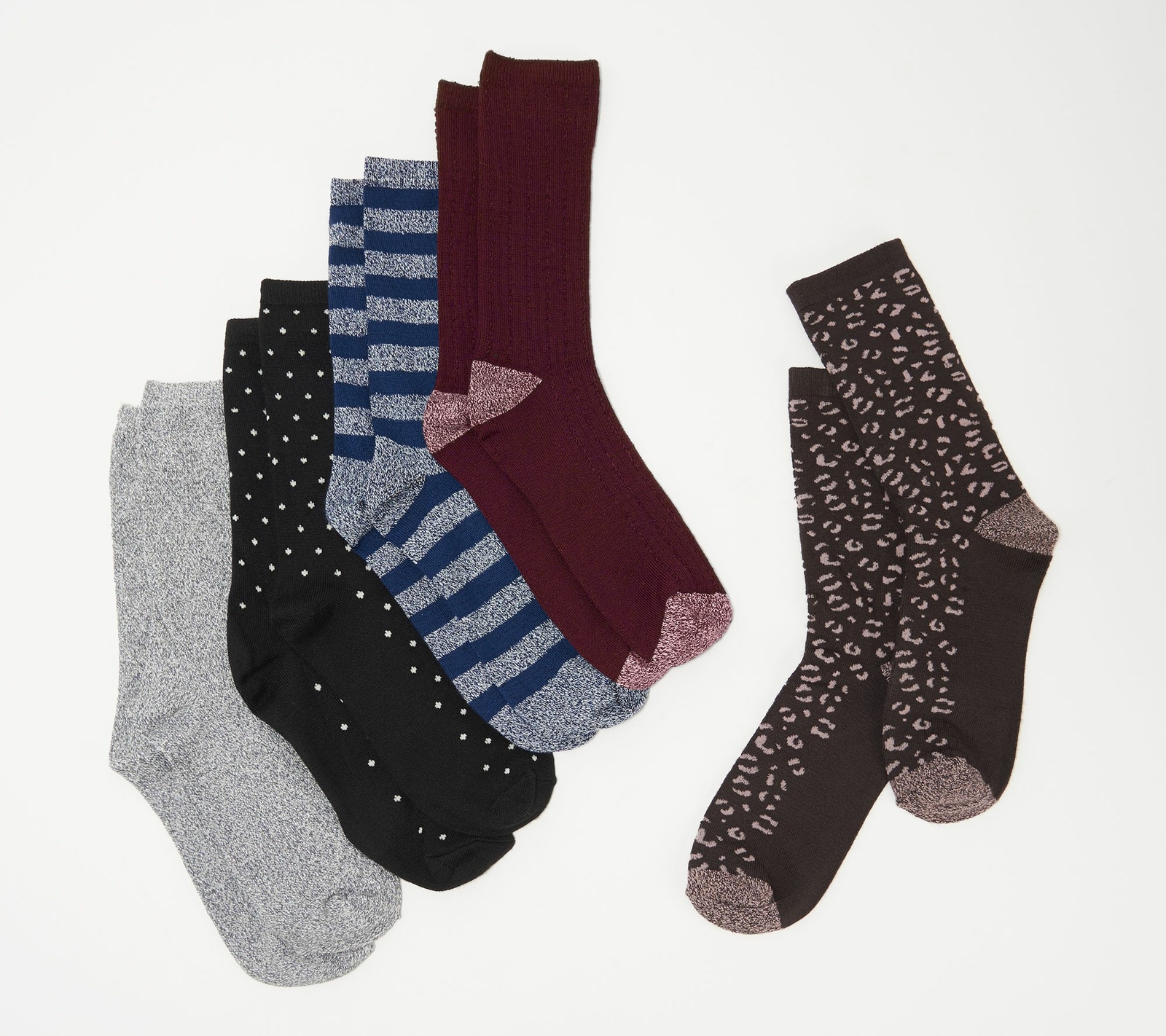 Cuddl Duds Multi Color Women's Winter Leg Layering Crew Socks Set of 5 for sale online eBay