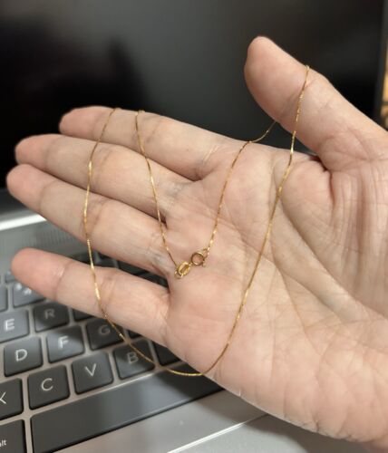 18k Rose Gold Box Chain Very Light Weight Chain 18 Inches, 0.94g Total Weight