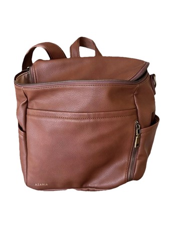 Azaria La Mere Chocolate Vegan Leather Diaper Bag Backpack