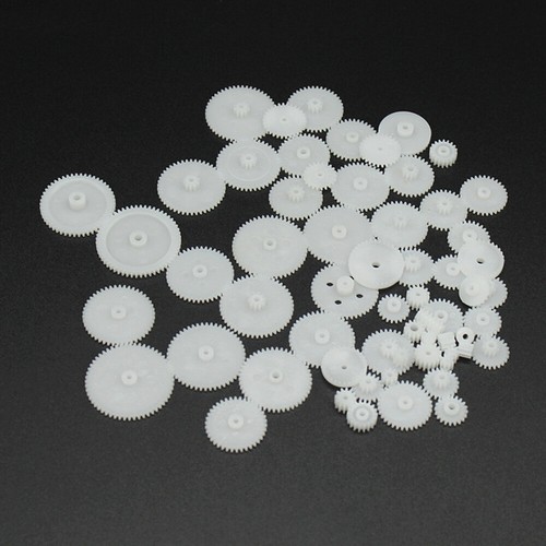 58 Pcs Plastic Gears Set Shaft Motor Gear Gearbox Robot Toy Kits DIY White Craft - Picture 6 of 11