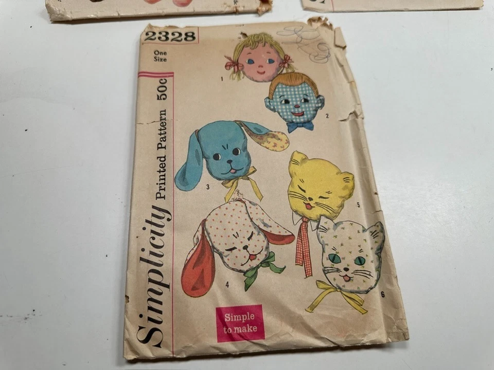 Vintage Simplicity McCalls Patterns Doll Cloths 11.5" Animal Pillows Sock - Image 4 of 4