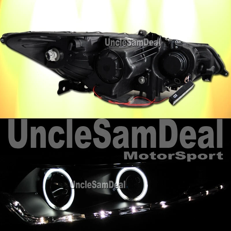 FOR 09-14 ACURA TSX X-BRIGHT DUAL LED HALO RIMS CLEAR PROJECTOR HEADLIGHTS BLACK - Image 2 of 2
