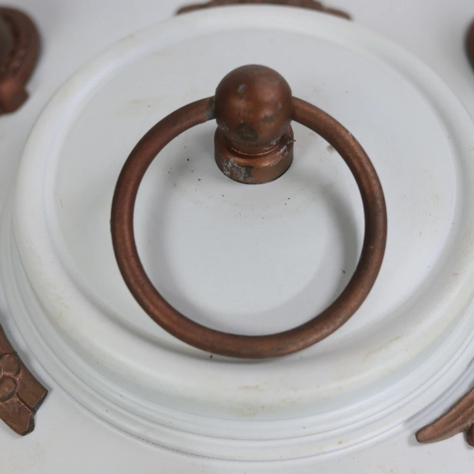 Vintage Art Deco 3-Light 12" Diameter Iron Flush Mount - Image 4 of 4