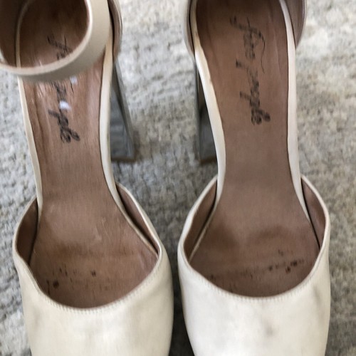 Free People Plateauschuh Absatz Mix & Mingle Bone Silber Metallic Leder 39 - Bild 9 von 18