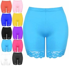 Women Bottom Lace Scallop Edge Cycling Shorts Ladies Gym Wear Tight Hot Pants