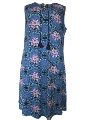 Joe Browns Damen Kleid Blau Trägerkleid Sommer Chiffon Strand Übergröße Muster