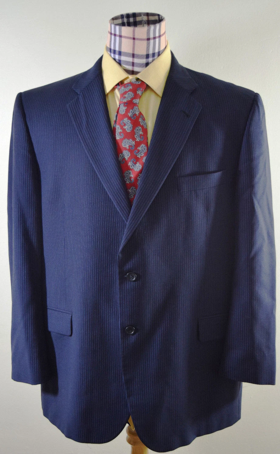 Cappotto sportivo BURBERRY LONDON da uomo blu navy uomo lana vergine a righe 48R