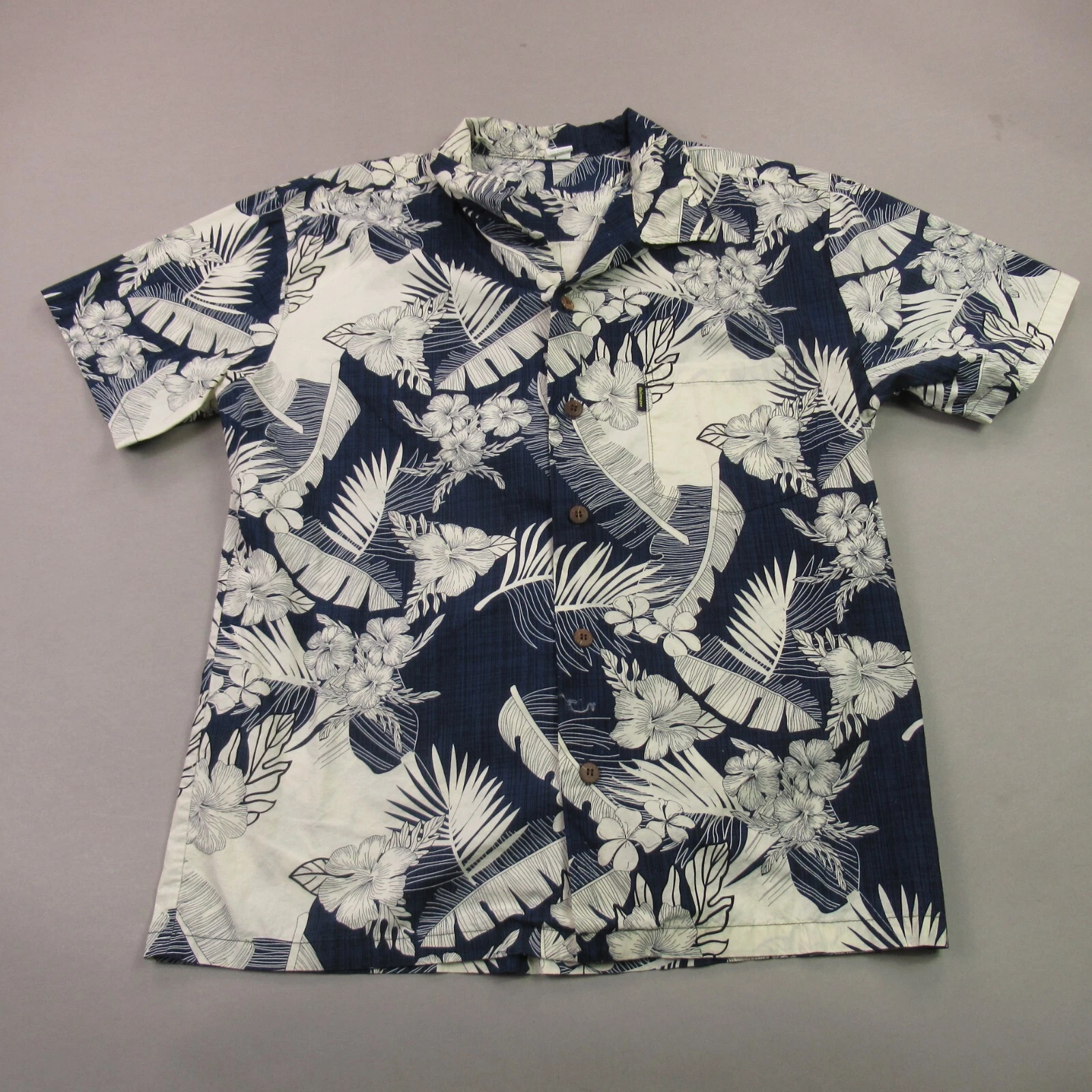Hawaiian Shirt Mens Large Short Sleeve Button Front Aloho Palm Beach