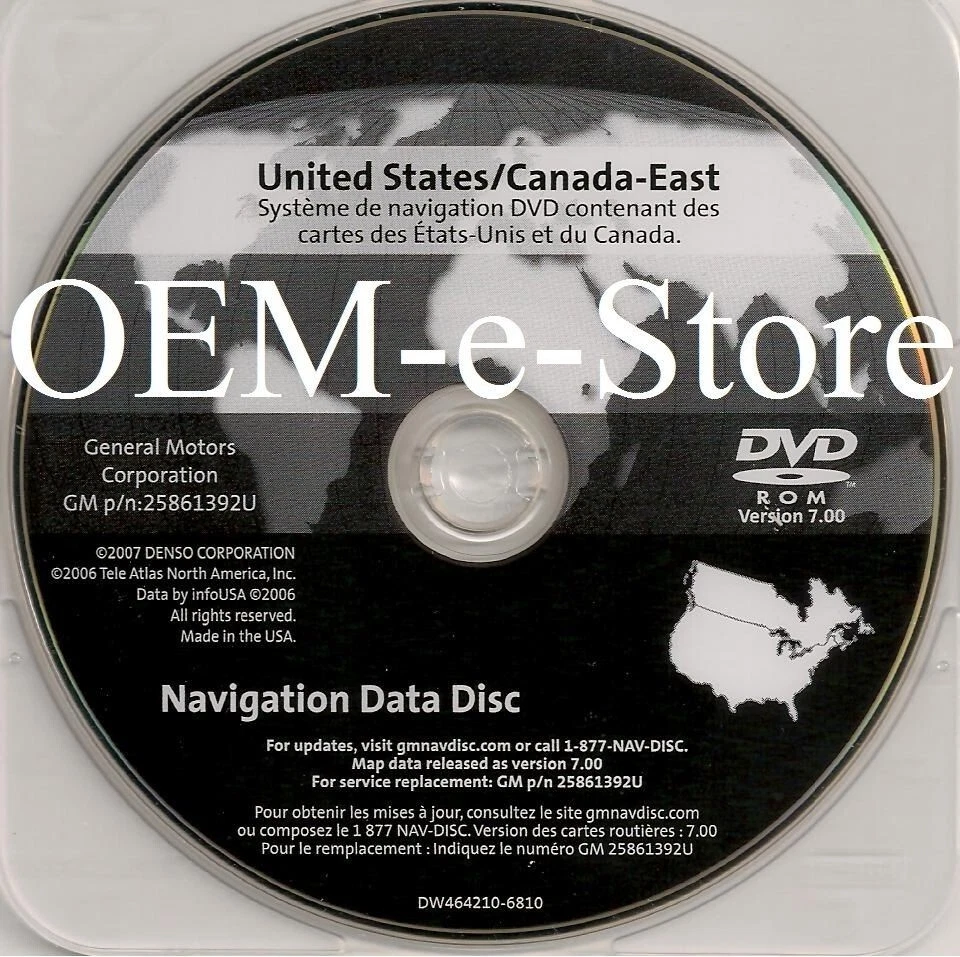 Cadillac XLR 2004-2009 GPS navegación DVD EAST U.S CAN versión mapa actualización 7,00 Foto 2 de 4