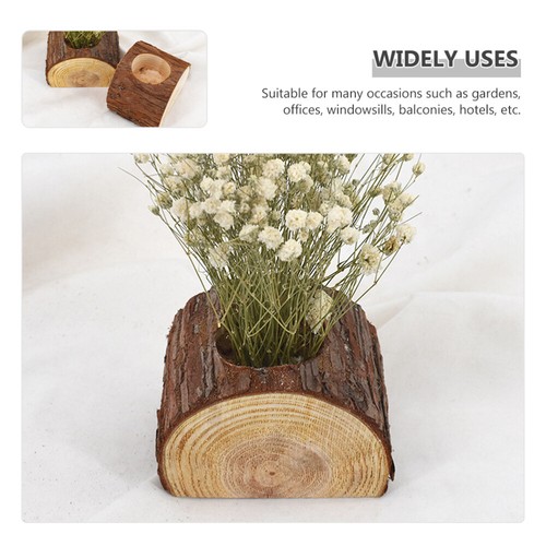 Succulents Planter Tree Stump Plant Pot Rustic Flower Pot Bonsai Plant Pot - Picture 2 of 10