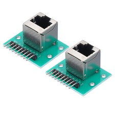 RJ45 Port Adaptor Board Vertical Adaptor Test Board with Bend Pins 2pcs