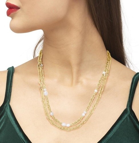 NECKLACE Mollie Pearl GOLD Plate 