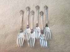 NEW VINTAGE by DURGIN set 6 sterling silver SALAD FORKS OFH Monogram 6 1/8"