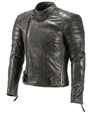 Giacca Moto Uomo Giacca Moto Pelle Chopper Retrò Protettiva Grigio S -6 XL
