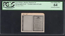 Great Britain-Barclays Bank D.O.C Circular Letter Of credit(ca.1937) Photo Proof