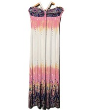 KOKO BREEZE Pink Paisley Halter Tie Long Sundress Sleeveless Size S