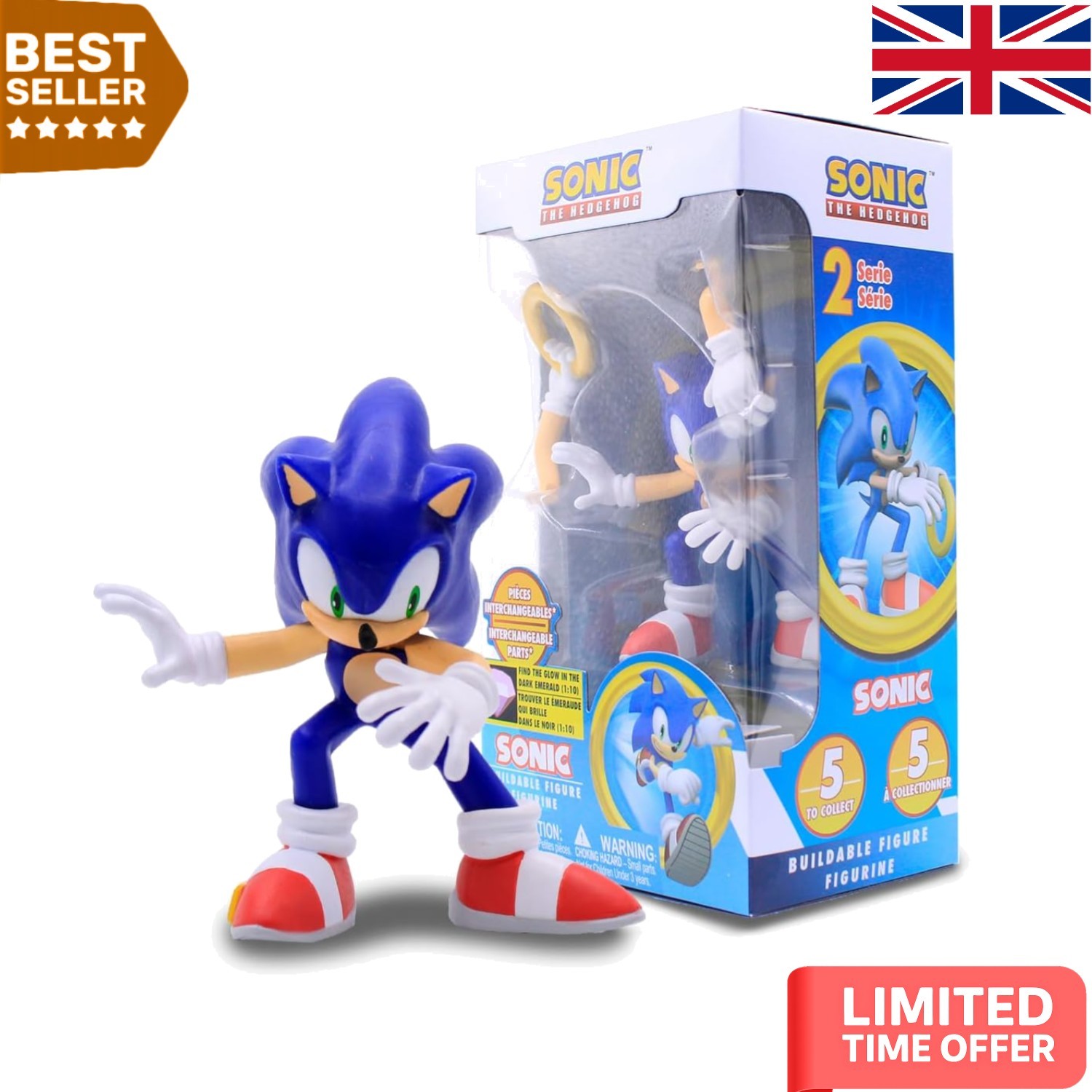 Sonic The Hedgehog Series 3 Action Figure - Colorful Toy for Kids (7.25 Inch)