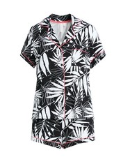 S 4-6 Women's Black and White, Collared Top and Bottom Pajama Set 5067