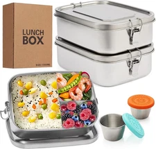 LEEPENK 2PCS 304 Stainless Steel Lunch Container with Lockable... 