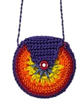 HANDMADE CROCHET MINI BAG , crossbody bag , purple mix