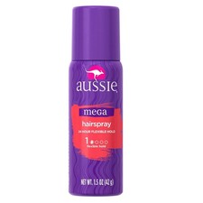 Aussie Mega Hairspray, 1.5 Fl Oz - Flexible Hold, No Sticky Residue