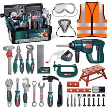 Deejoy Kids Tool Set with Tool Box Electronic Toy Drill Pretend Play Kids...