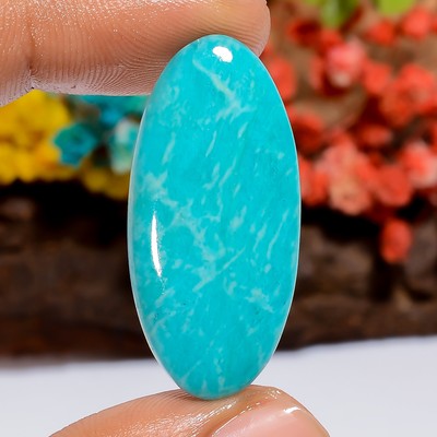 25 Ct. Natural Oval Amazonite Spiritual Cabochon Loose Gemstone 35X16X5 mm