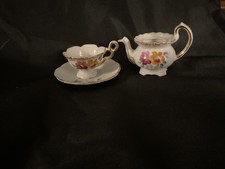 Mini Japanese painted Tea pot, Cup and Saucer