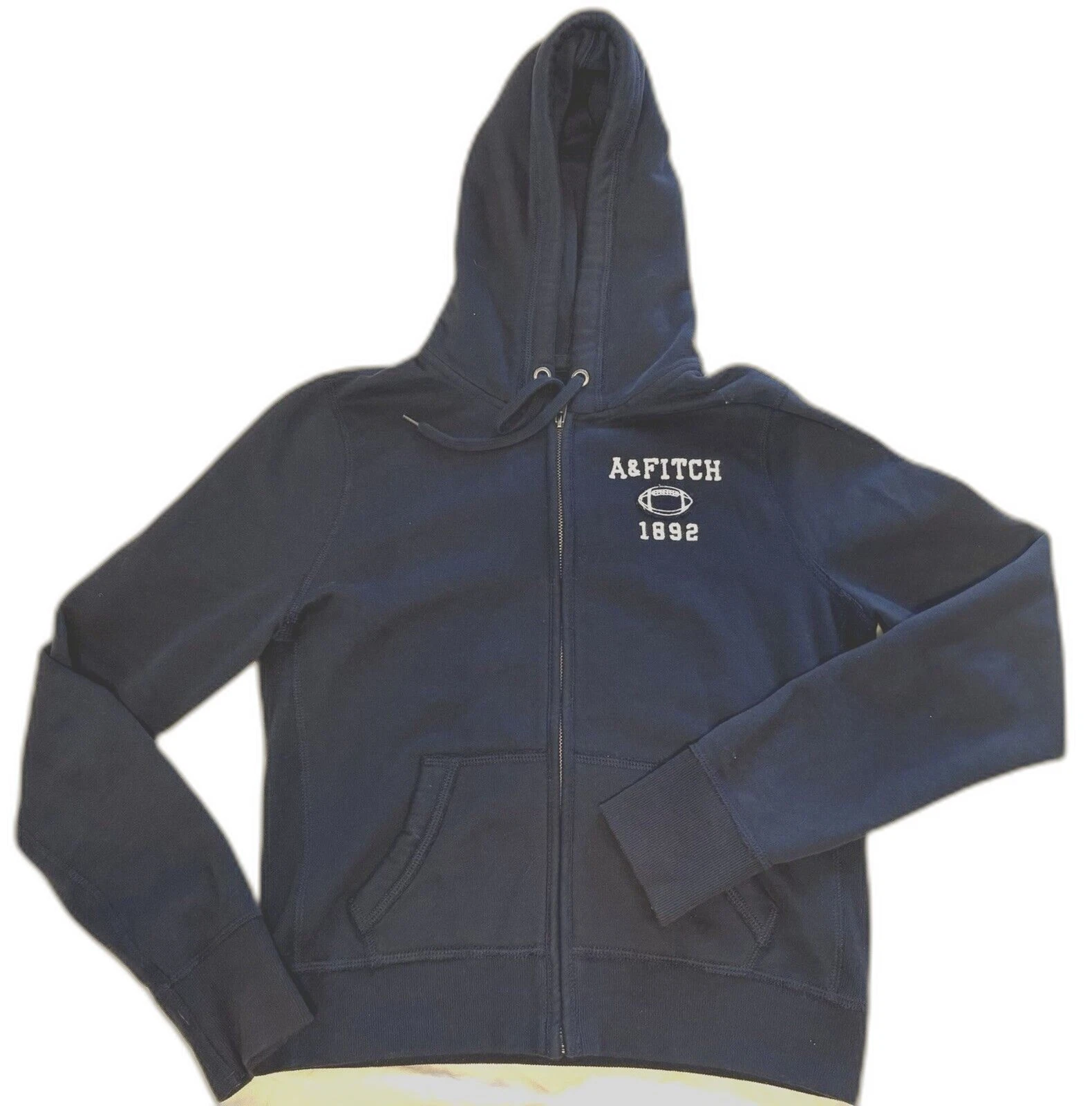 Abercrombie Fitch New York Blue Zipper W/Hoodie Junior Boy/Girl Size L Y2K 2000