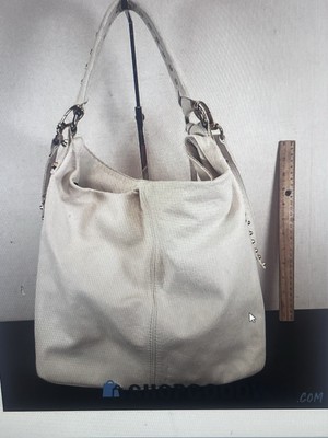 WHITE LEATHER HOBO ITALIAN MADE BAG LES SOLIM
