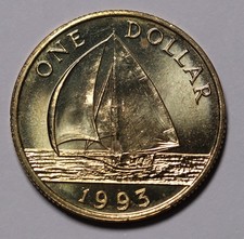 1993 Bermuda $1 Dollar  KM# 56 BU Coin - Ex. Mint Set - Mintage 15k