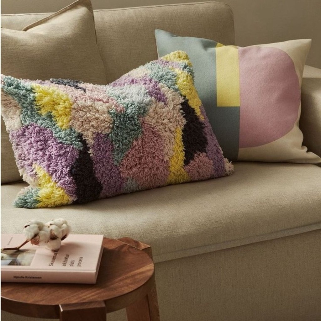 NEW H&M Home Tufted 16x24 Geometric Pastel Pillow Cover NWT