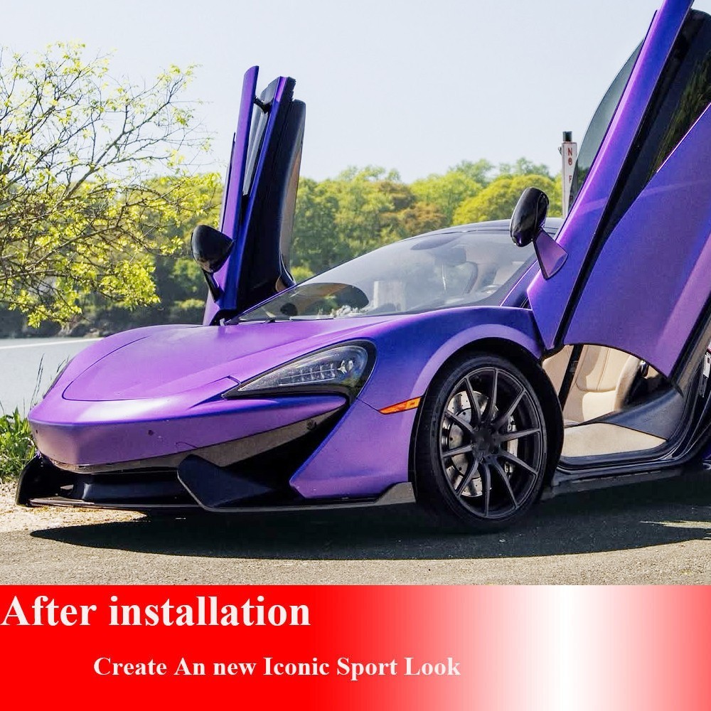 Fits McLaren 540 570S 570GT 2015-20 Dry Carbon Front Bumper Lip Splitter Canards