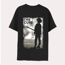 NEW MENS THE CURE GRAPHIC BAND SHIRT BLACK CREW SHORT SLEEVE STANDARD FIT SIZE S
