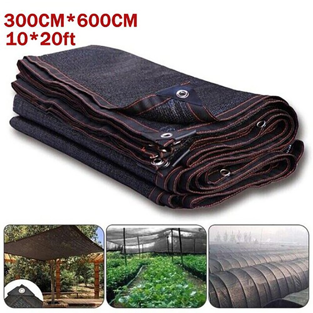 90% Black Sunblock Shade Cloth Taped Edge w/ Grommets UV Resistant Shade Net US